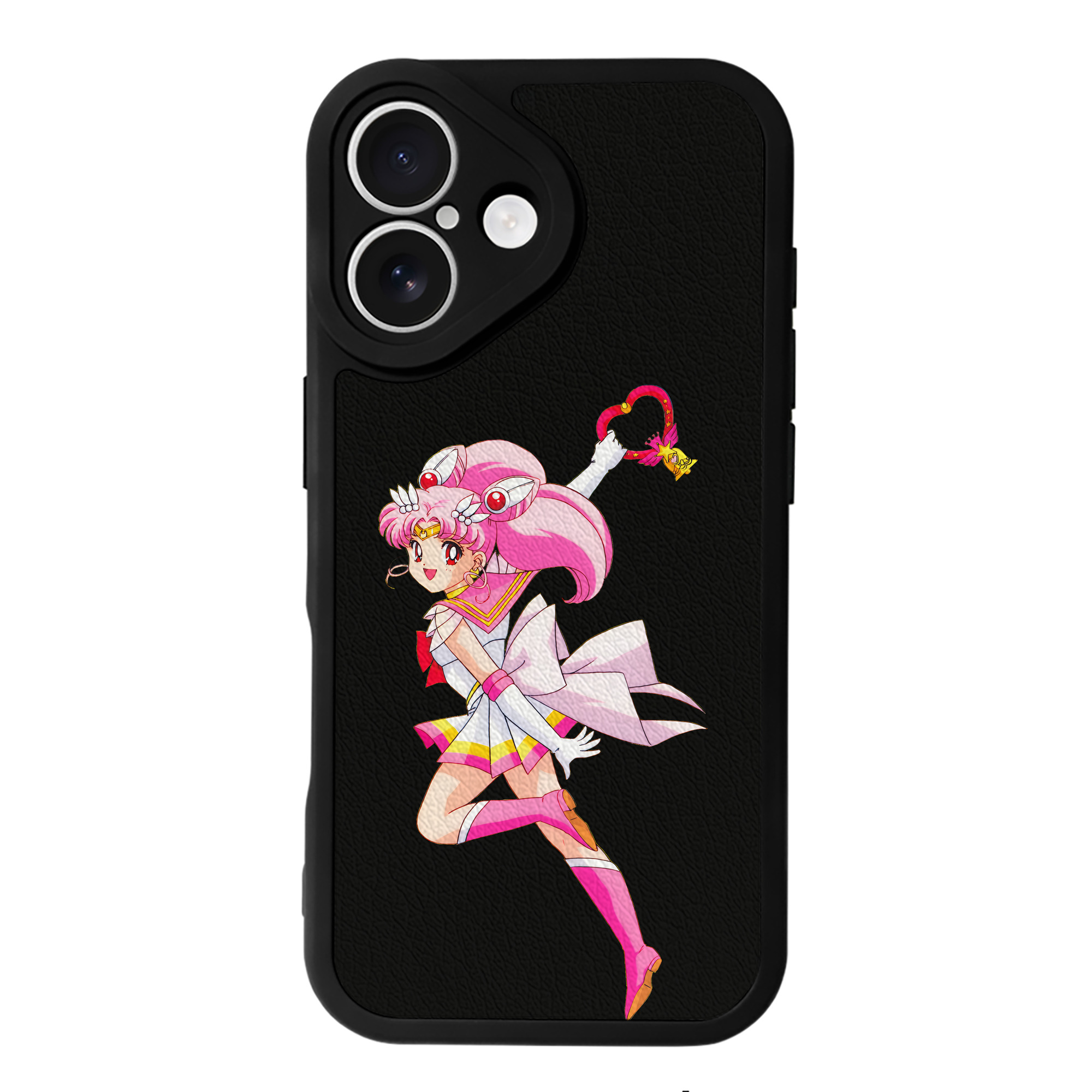 （画像用） 美少女戦士セーラームーン ちびうさ Sailor Moon Chibiusa Tsukino Usagi Small Lady Serenity 【iPhone 16シリーズ対応】シリコンスマホケース（レザー調） 材質：シリコン